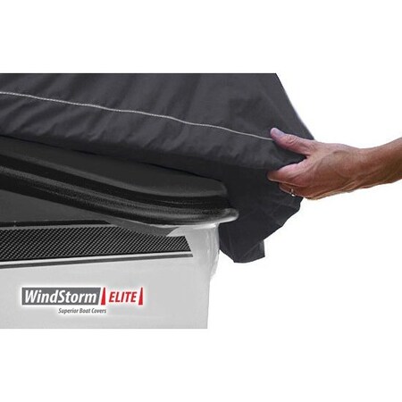 Eevelle Boat Cover V HULL FISHING Outboard Motor w/ Outboard 17ft 6in L 85in W Charcoal SBVFW1785B-CHG